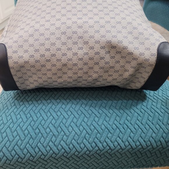 GUCCI MICRO GG**LARGE TOTE/SHOULDER BAG** NAVY - Picture 14 of 16